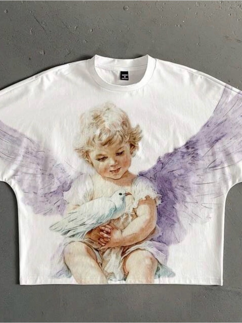 Boxy White Oversized Angel Tee